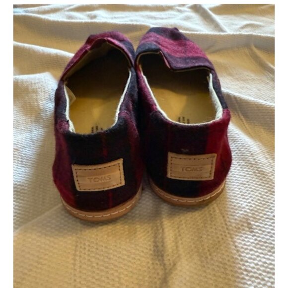 Toms Plaid Buffalo Check Red/Black slip on Alpargatas - size 9 - Picture 2 of 4